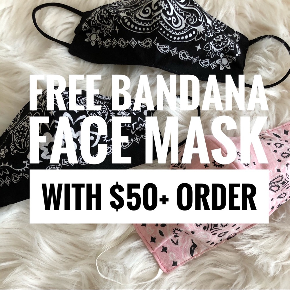 Free Bandana Face Mask with $50+ Order